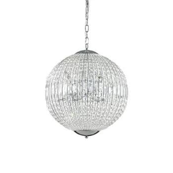 Luxor 8 Light Medium Ceiling Pendant Chrome with Crystals, G9