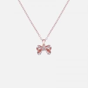 Ted Baker Womens Crestra: Crystal Petite Bow Pendant - Rose Gold/Crystal