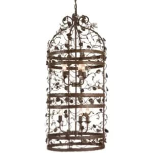 Michelan 6 Light Wire Frame Pendant Ceiling Light Rust