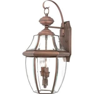 2 Light Large Wall Lantern - Aged Copper, E14
