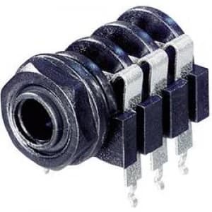 6.35mm audio jack Socket horizontal mount Number of pins 3 Stereo Black Rean AV NYS 219