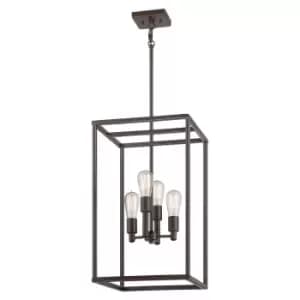 4 Bulb Ceiling Pendant Light Fitting Western Bronze LED E27 60W Bulb