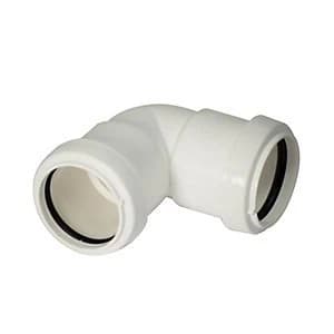 FloPlast WP10W Push-Fit Waste 90 Deg Bend - White 32mm