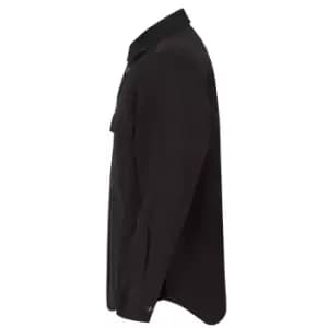 Front Row Mens Cotton Drill Overshirt (3XL) (Black)