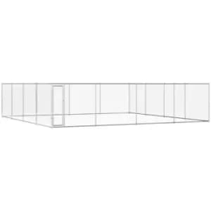 Vidaxl - Outdoor Dog Kennel Galvanised Steel 760x760x185cm Silver