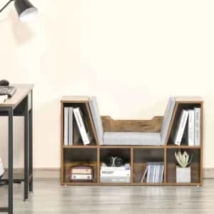 Trevose Bookcase Storage and Reading Seat, Brown