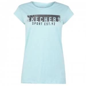 Skechers Print T Shirt - Aqua Blue