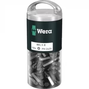 Wera 850/1Z Extra Tough Phillips Screwdriver Bits PH2 25mm Pack of 100