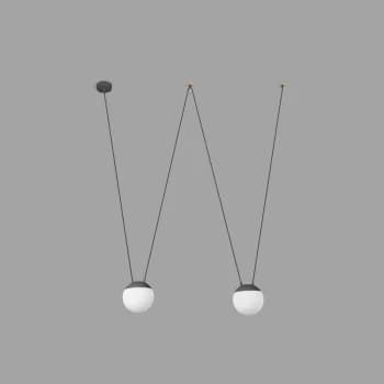 Faro Mine 28376-2L - 2 Light Ceiling Pendant Wood, Dark Grey, E27