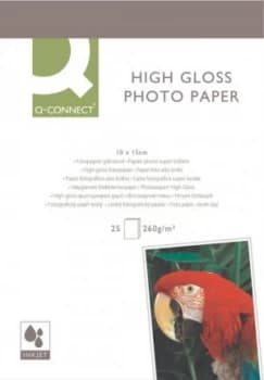 Q-Connect Photo Paper High Gloss Paper 10X15CM 260G P25