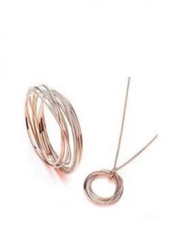 Buckley London Buckley London Rose Gold Elegance Bangle And Pendant Jewellery Gift Set Free Gift Bag