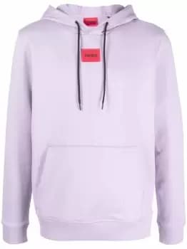 HUGO Logo Patch Hoodie Purple