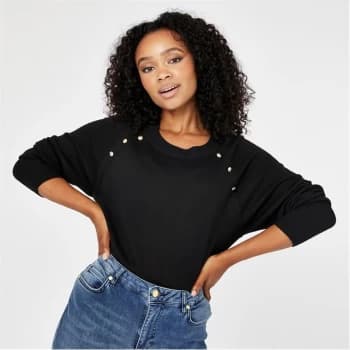 Biba BIBA Branded Button Jumper - Black