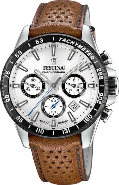 Festina Watch Chronograph Date Mens - Silver FST-125
