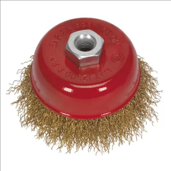 Genuine SEALEY CBC75 Brassed Steel Cup Brush Ø75mm M10 x 1.5mm