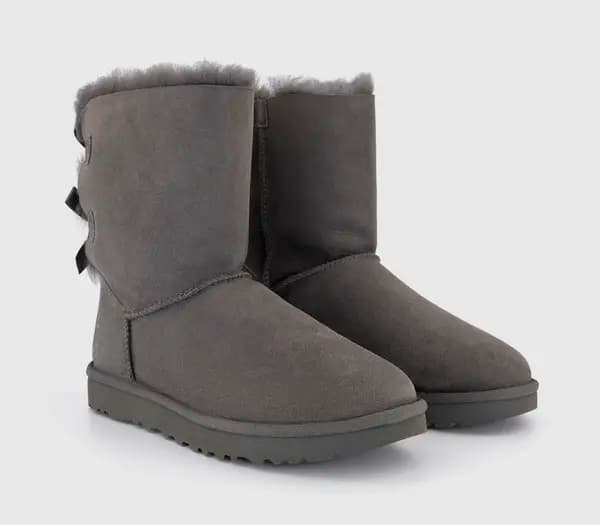 UGG Womens Bailey Bow Ii Calf Boots Grey, 3