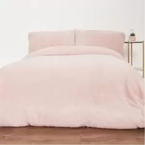 I Saw It First Teddy Fleece King Duvet Cover and Pillow Case Set - Pink