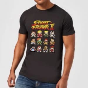 Street Fighter 2 Pixel Characters Mens T-Shirt - Black