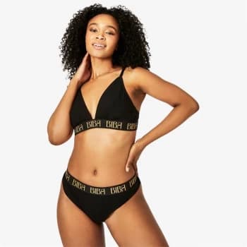 Biba BIBA Soft Cotton Thong - Black logo
