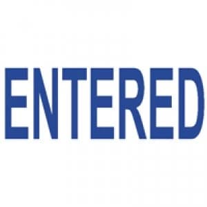 Colop Green Line Word Stamp Entered Blue C144836ENT