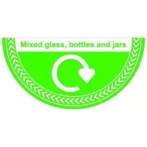 Mixed Glass Bottles And Jars Floor Graphic adheres to most smooth