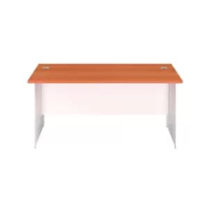 Jemini Rectangular Panel End Desk 1600x800x730mm Beech/White KF804765