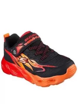 Skechers Lighted Thermo Flash Trainers - Black, Size 4 Older