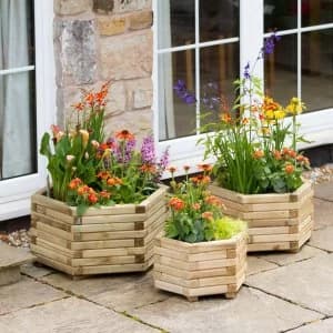 Zest4Leisure Marford Hexagonal Garden Planter Set