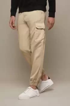 Mens Tapered Fit Zip Jogger Cuffed Trousers