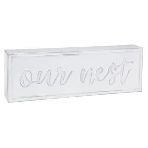 Homestyle Standing Metal Plaque Our Nest