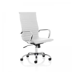 Nola High Back White Soft Bonded Leather Executive Chair