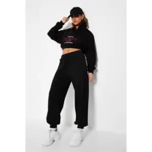 I Saw It First Oversized Pintuck Joggers - Black