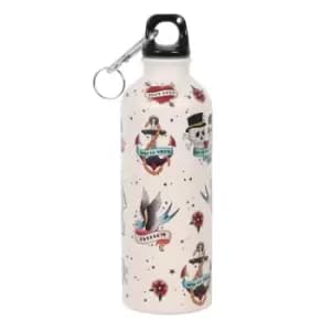 Tattoo Print Metal Water Bottle