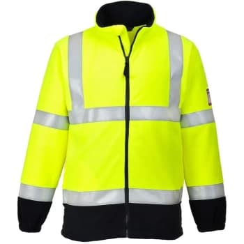 Portwest - FR31YERL - sz L Flame Resistant Anti-Static Hi-Vis Fleece - Yellow