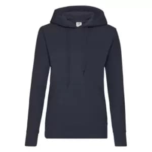 Fruit Of The Loom Ladies Lady Fit Hooded Sweatshirt / Hoodie (2XL) (Deep Navy)