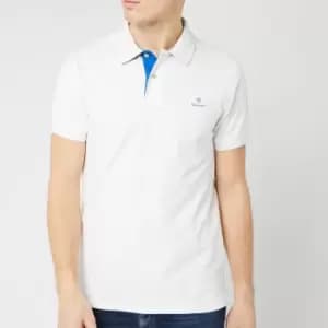 GANT Men Contrast Color Pique Polo Shirt (M) Beige
