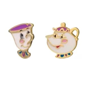 Disney Beauty And The Beast Sterling Silver Mrs Potts & Chip Earrings E906336YL