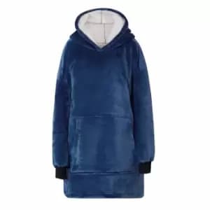 Ground Level Luxury Teddy Fleece Hoodie Navy