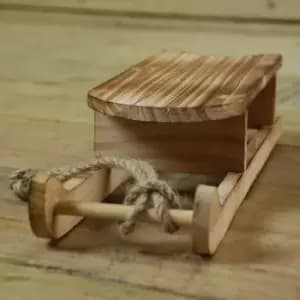 30cm wooden tabletop Christmas Santa sledge With Rustic String Handle