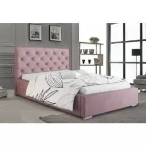 Envisage Trade - Hillary Upholstered Beds - Plush Velvet, Double Size Frame, Pink - Pink