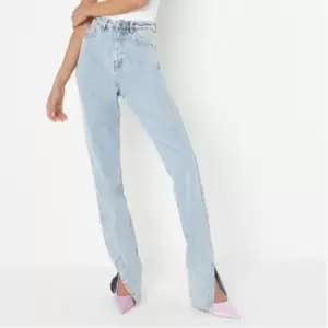 Missguided Tall All Over Fray Detail Wrath Jeans - Blue