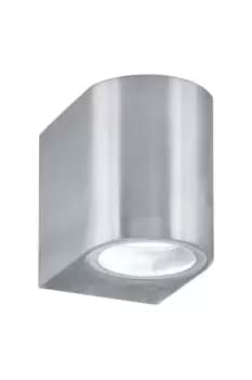 1 Light Outdoor Wall Light Satin Silver IP44 GU10