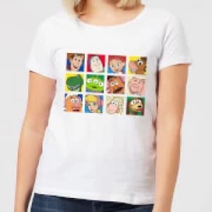 Disney Toy Story Face Collage Womens T-Shirt - White