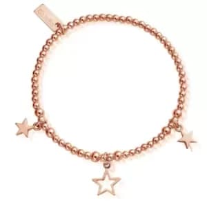 ChloBo Sterling Silver Rose Gold Plated Triple Star Bracelet