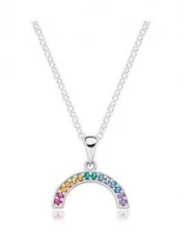 Beaverbrooks Silver Cubic Zirconia Multicoloured Rainbow Pendant