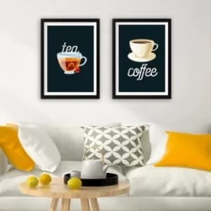 SET_086 Multicolor Decorative Framed Painting (2 Pieces)