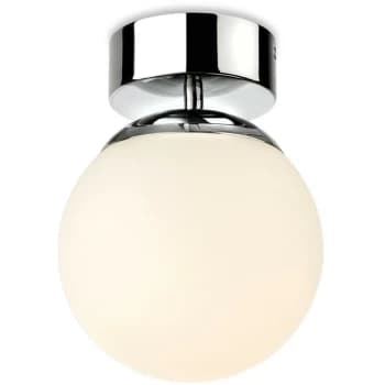 Firstlight - Brook Bathroom Globe LED Flush Ceiling Fitting Chrome with Opal White Glass IP44
