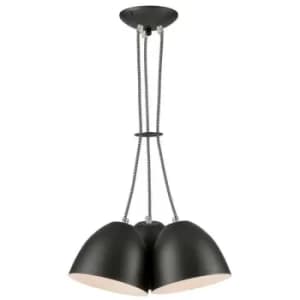 Livia Cluster Pendant Ceiling Light Graphite, 3x E27