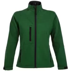 SOLS Womens/Ladies Roxy Soft Shell Jacket (Breathable, Windproof And Water Resistant) (M) (Bottle Green)