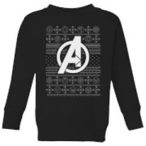 Marvel Avengers Logo Kids Christmas Sweatshirt - Black - 3-4 Years